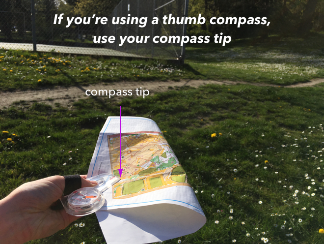 Thumbing with Compass Tip